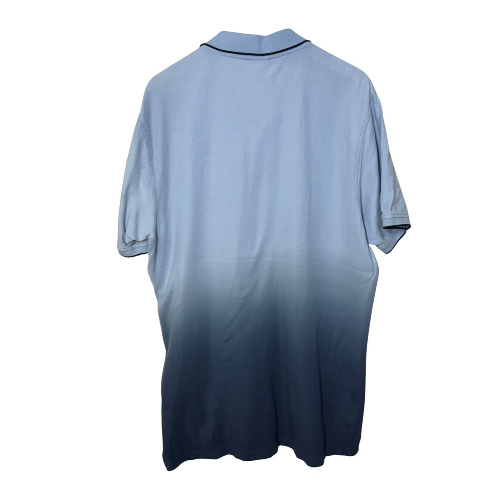 Psycho Bunny Mens Ombre Polo Shirt Short Sleeve Cotton Blue Size 8 Streetwear - Picture 7 of 8